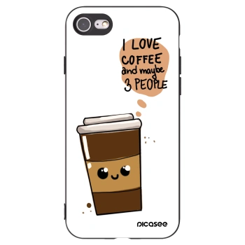 Picasee crna silikonska maskica za Apple iPhone 7 - Cute coffee