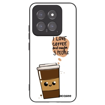 Picasee crna silikonska maskica za Xiaomi 14 - Cute coffee