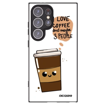 Picasee crna silikonska maskica za Samsung Galaxy S24 Ultra S928B 5G - Cute coffee