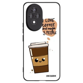 Picasee crna silikonska maskica za Honor 200 Pro 5G - Cute coffee