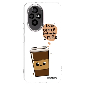 Picasee silikonska prozirna maskica za Honor 200 Pro 5G - Cute coffee