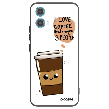 Picasee crna silikonska maskica za Motorola Moto G34 5G - Cute coffee