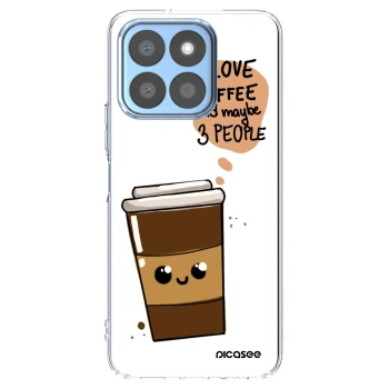 Picasee silikonska prozirna maskica za Honor X8c - Cute coffee