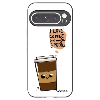 Picasee crna silikonska maskica za Google Pixel 9 Pro - Cute coffee