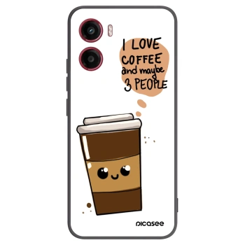 Picasee crna silikonska maskica za Motorola Moto G05 - Cute coffee