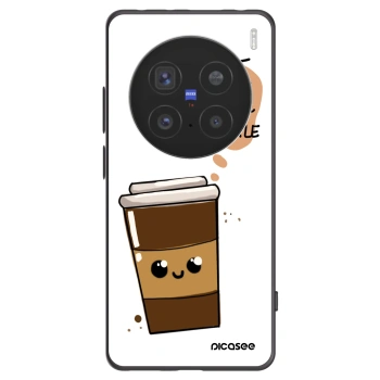 Picasee crna silikonska maskica za Vivo X200 Pro - Cute coffee