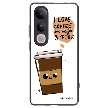 Picasee crna silikonska maskica za Vivo V50 Lite 5G - Cute coffee