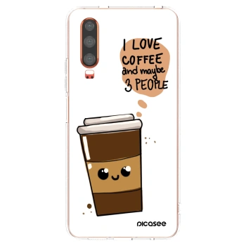 Picasee silikonska prozirna maskica za Huawei P30 - Cute coffee