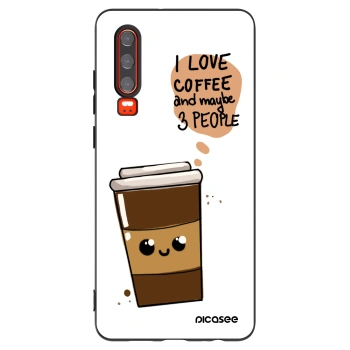 Picasee crna silikonska maskica za Huawei P30 - Cute coffee