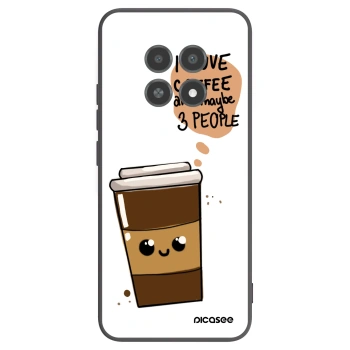 Picasee crna silikonska maskica za Realme 12X - Cute coffee