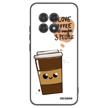 Picasee crna silikonska maskica za OnePlus 13R 5G - Cute coffee
