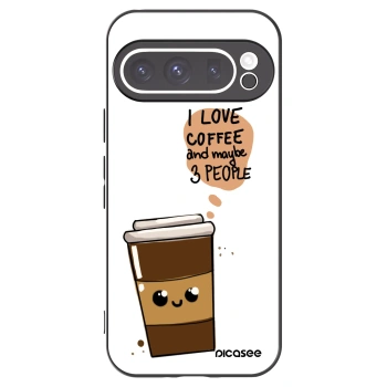 Picasee crna silikonska maskica za Google Pixel 9 Pro XL - Cute coffee