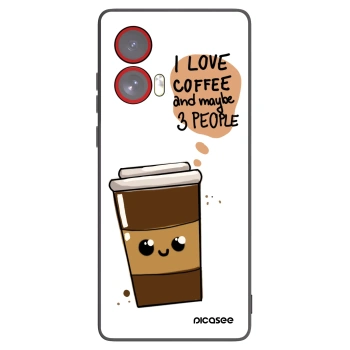 Picasee crna silikonska maskica za Motorola Edge 50 Fusion - Cute coffee