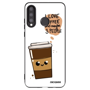 Picasee crna silikonska maskica za Huawei P30 Lite - Cute coffee