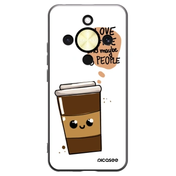 Picasee crna silikonska maskica za Honor Magic8 Lite 5G - Cute coffee
