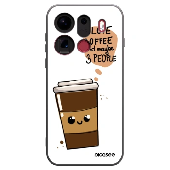 Picasee crna silikonska maskica za OPPO Find X9 Pro - Cute coffee