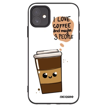 Picasee crna silikonska maskica za Apple iPhone 11 - Cute coffee