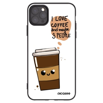 Picasee crna silikonska maskica za Apple iPhone 11 Pro Max - Cute coffee