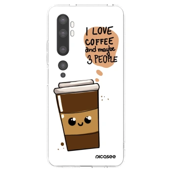Picasee silikonska prozirna maskica za Xiaomi Mi Note 10 (Pro) - Cute coffee