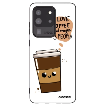 Picasee crna silikonska maskica za Samsung Galaxy S20 Ultra 5G G988F - Cute coffee