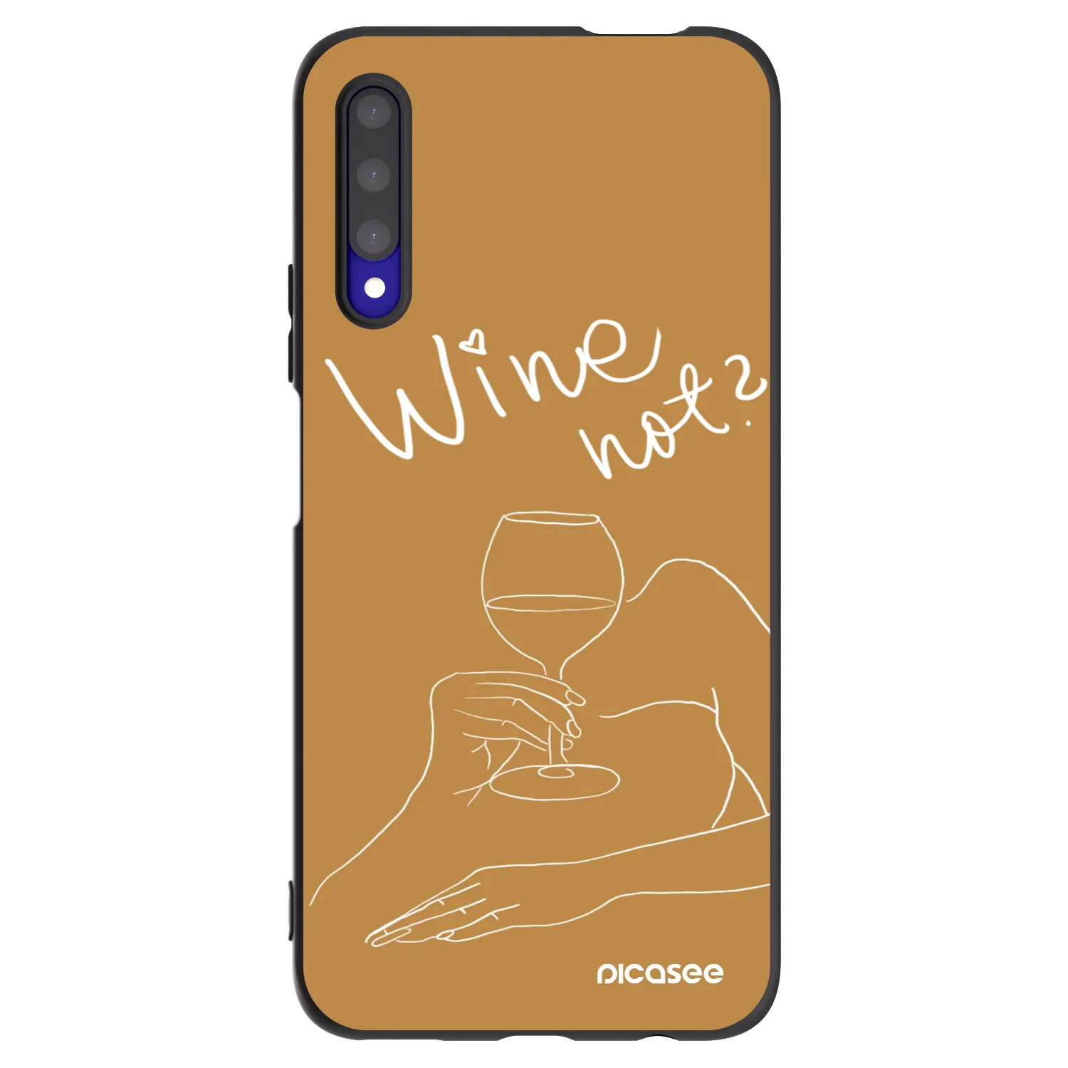 Picasee crna silikonska maskica za Honor 9X Pro - Wine not