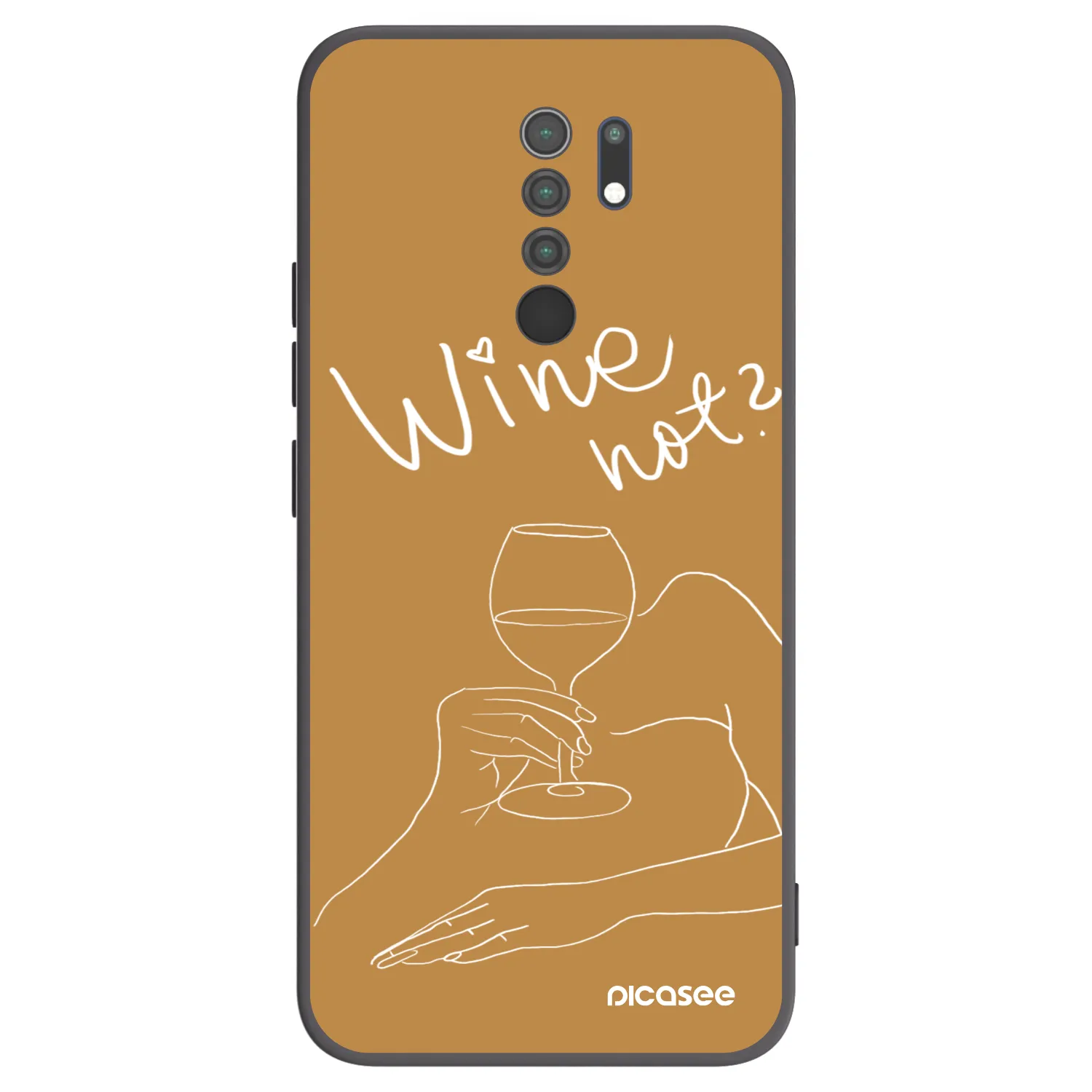 Picasee crna silikonska maskica za Xiaomi Redmi 9 - Wine not