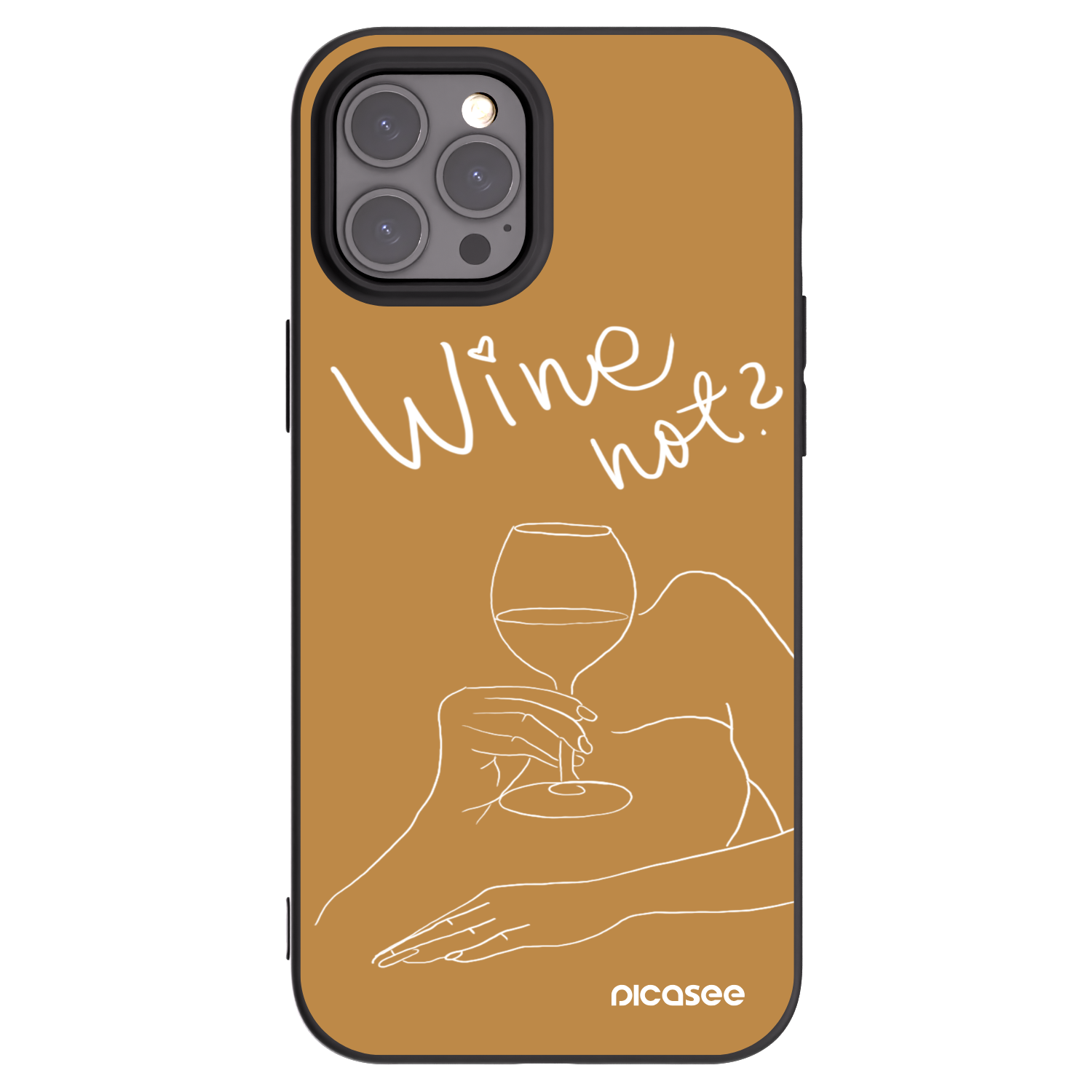 Picasee crna silikonska maskica za Apple iPhone 12 Pro Max - Wine not