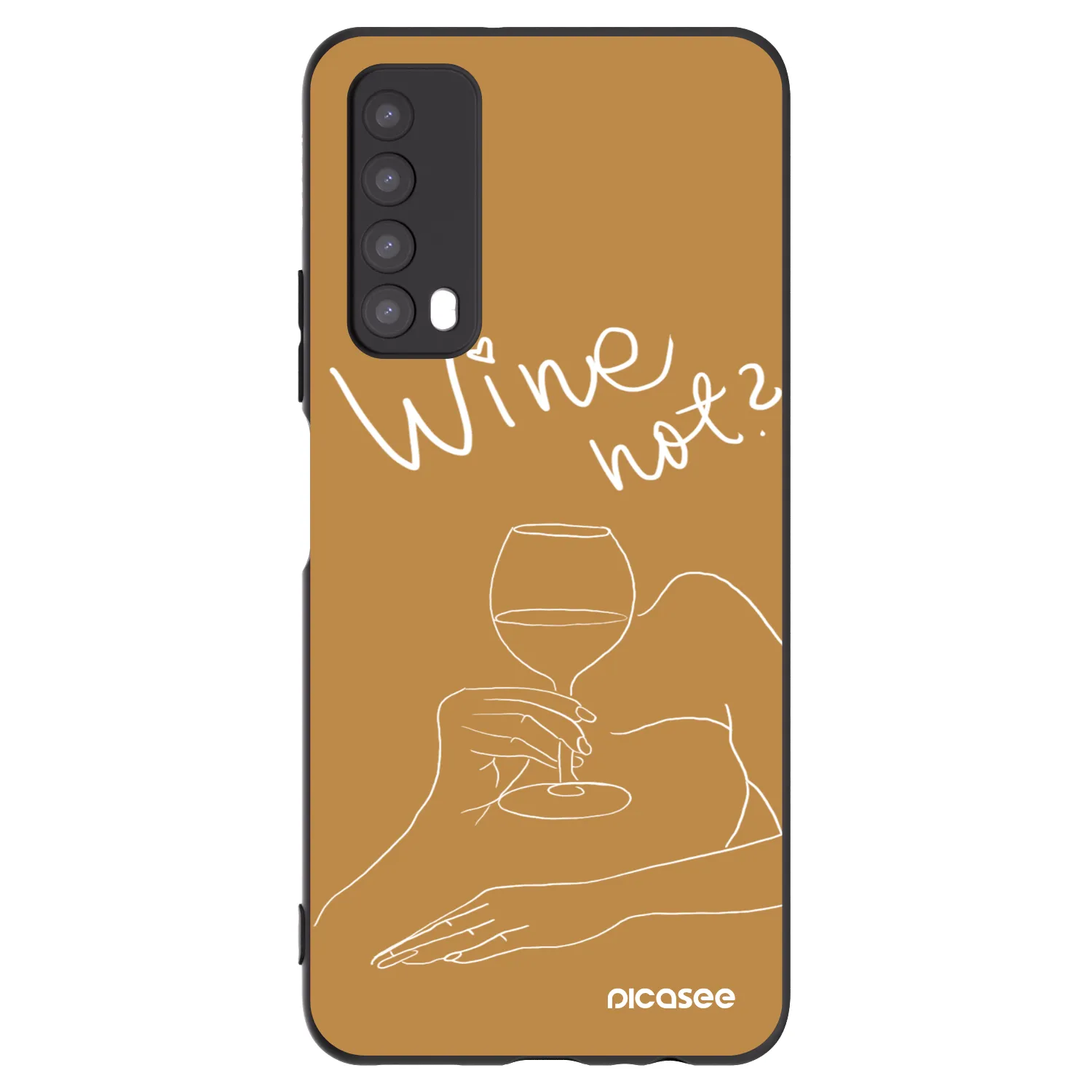 Picasee crna silikonska maskica za Huawei P Smart 2021 - Wine not