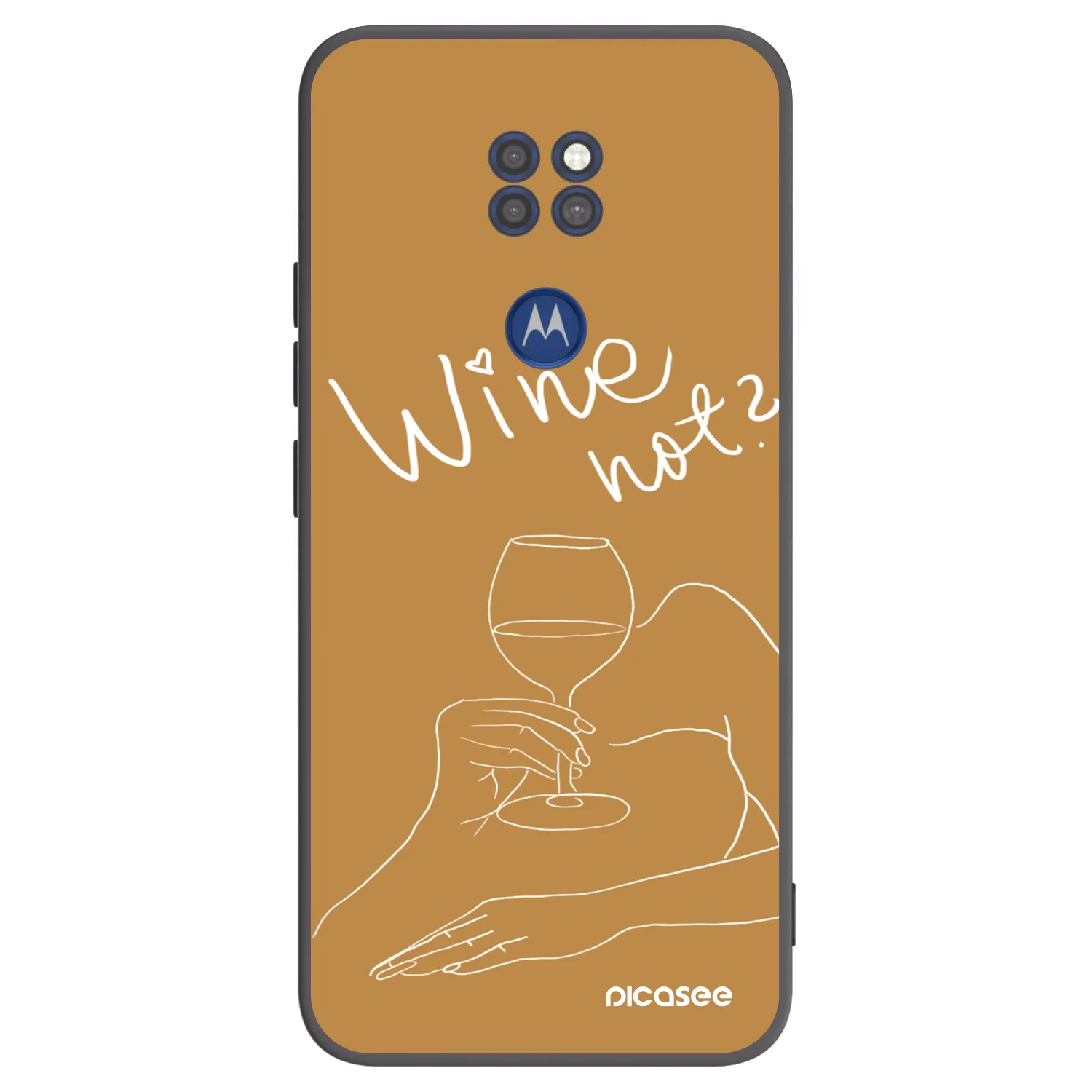 Picasee crna silikonska maskica za Motorola Moto G9 Play - Wine not