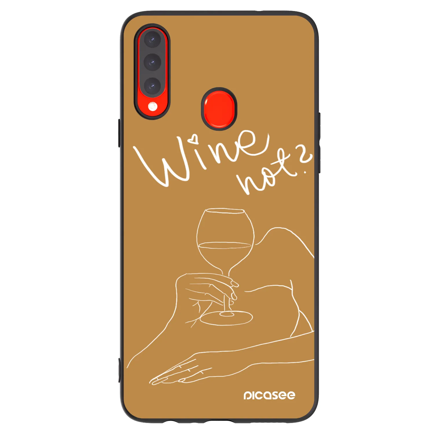 Picasee crna silikonska maskica za Samsung Galaxy A20s - Wine not