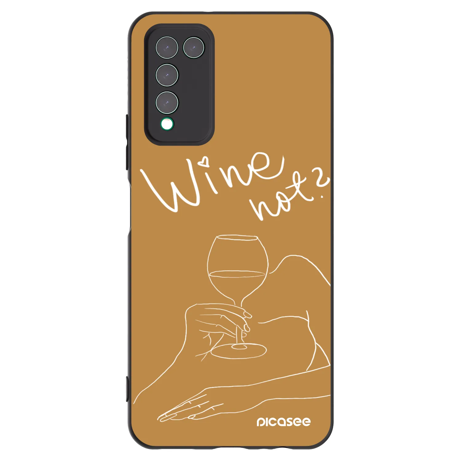 Picasee crna silikonska maskica za Honor 10X Lite - Wine not