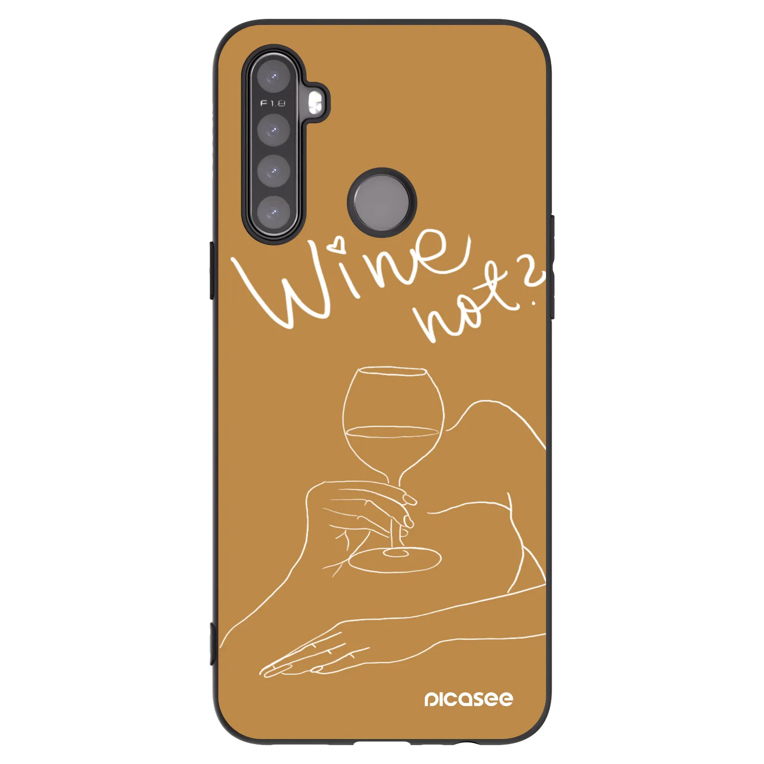 Picasee crna silikonska maskica za Realme 5 - Wine not
