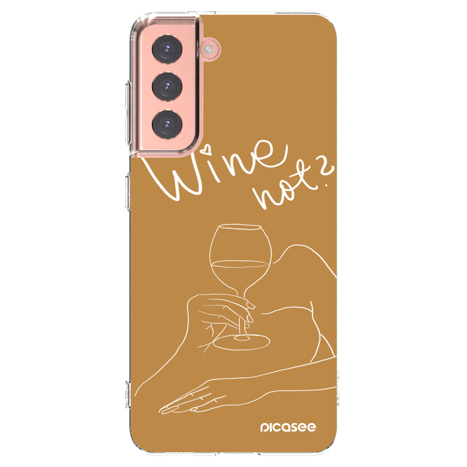 Picasee silikonska prozirna maskica za Samsung Galaxy S21 5G G991B - Wine not