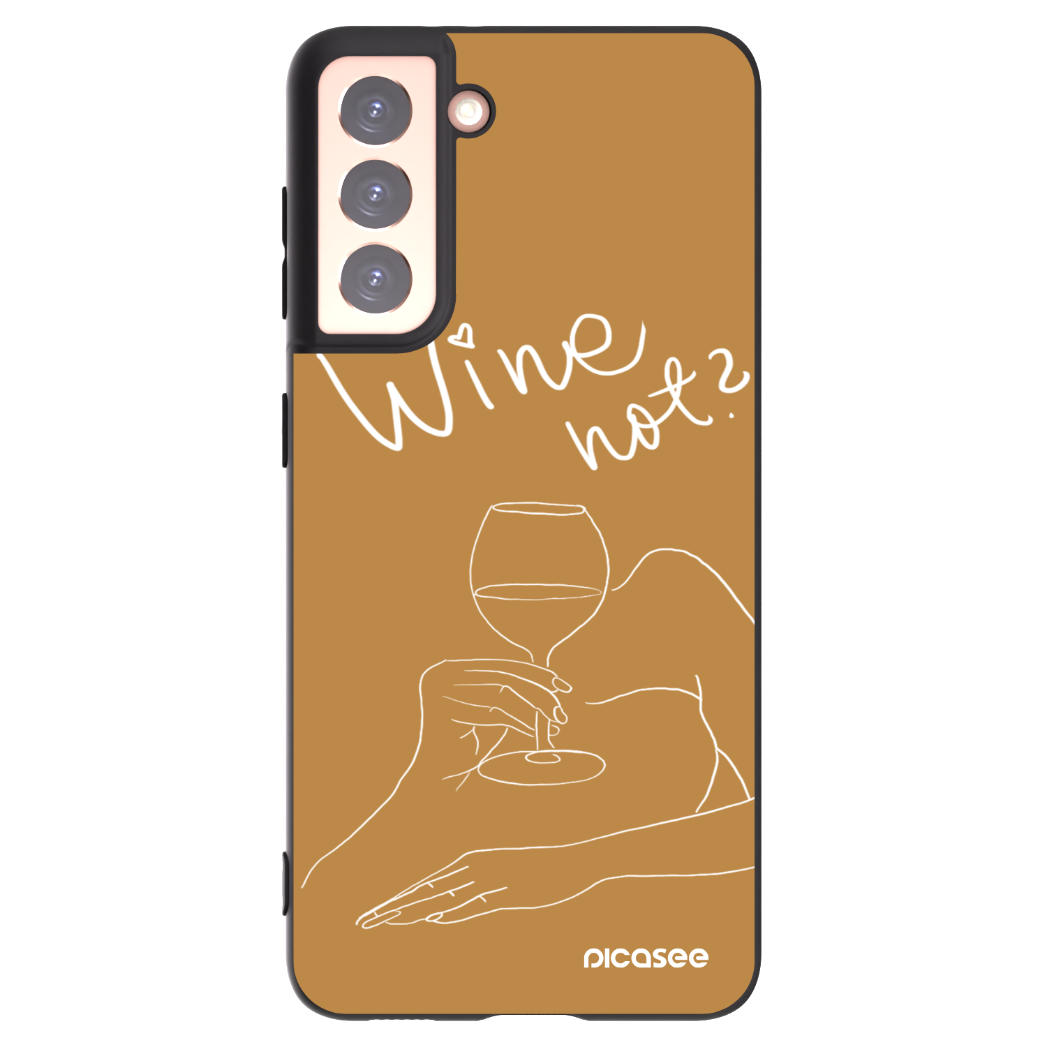 Picasee crna silikonska maskica za Samsung Galaxy S21 5G G991B - Wine not