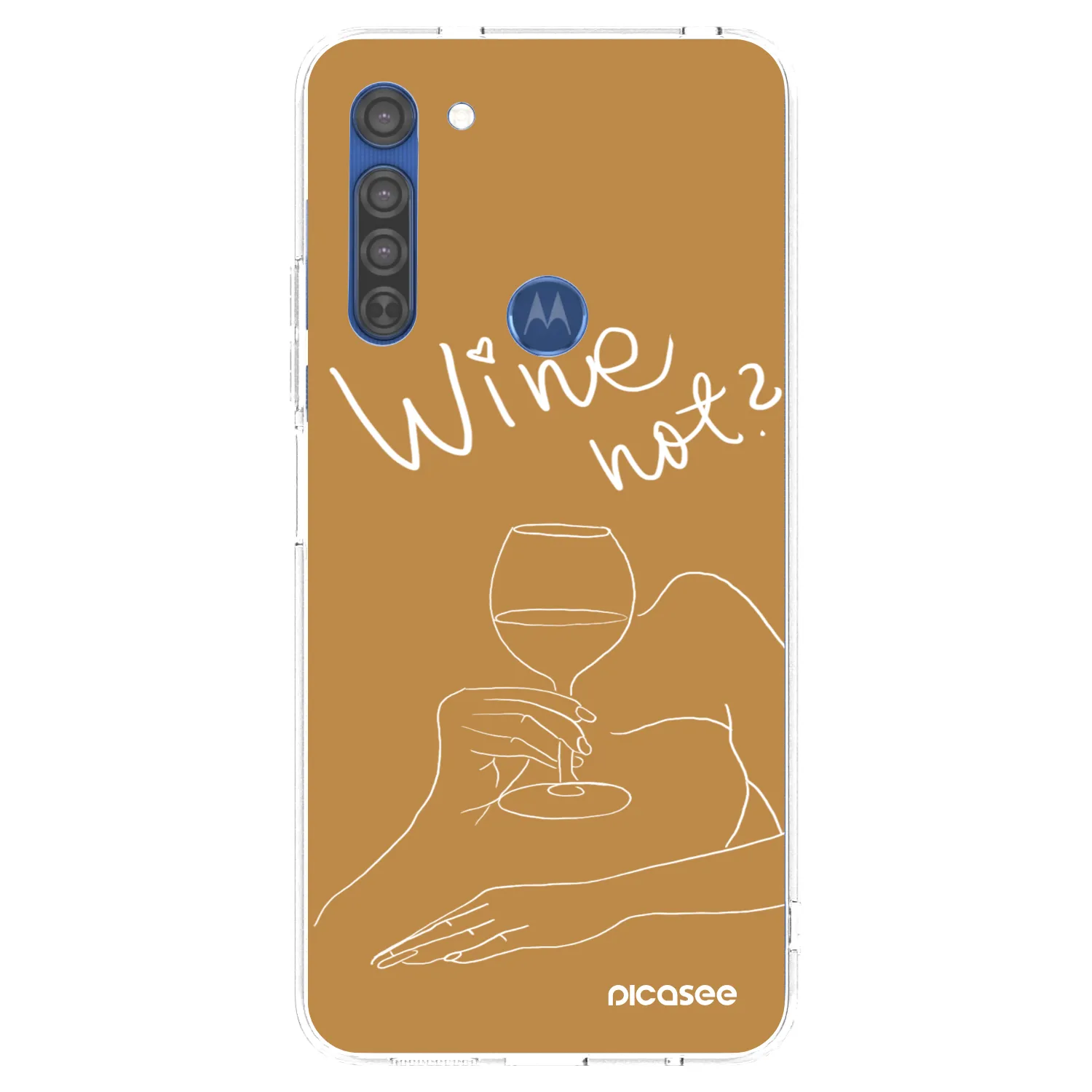 Picasee silikonska prozirna maskica za Motorola Moto G8 - Wine not