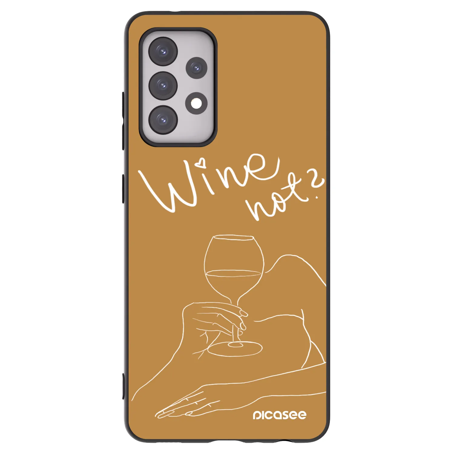 Picasee crna silikonska maskica za Samsung Galaxy A52 5G A525F - Wine not