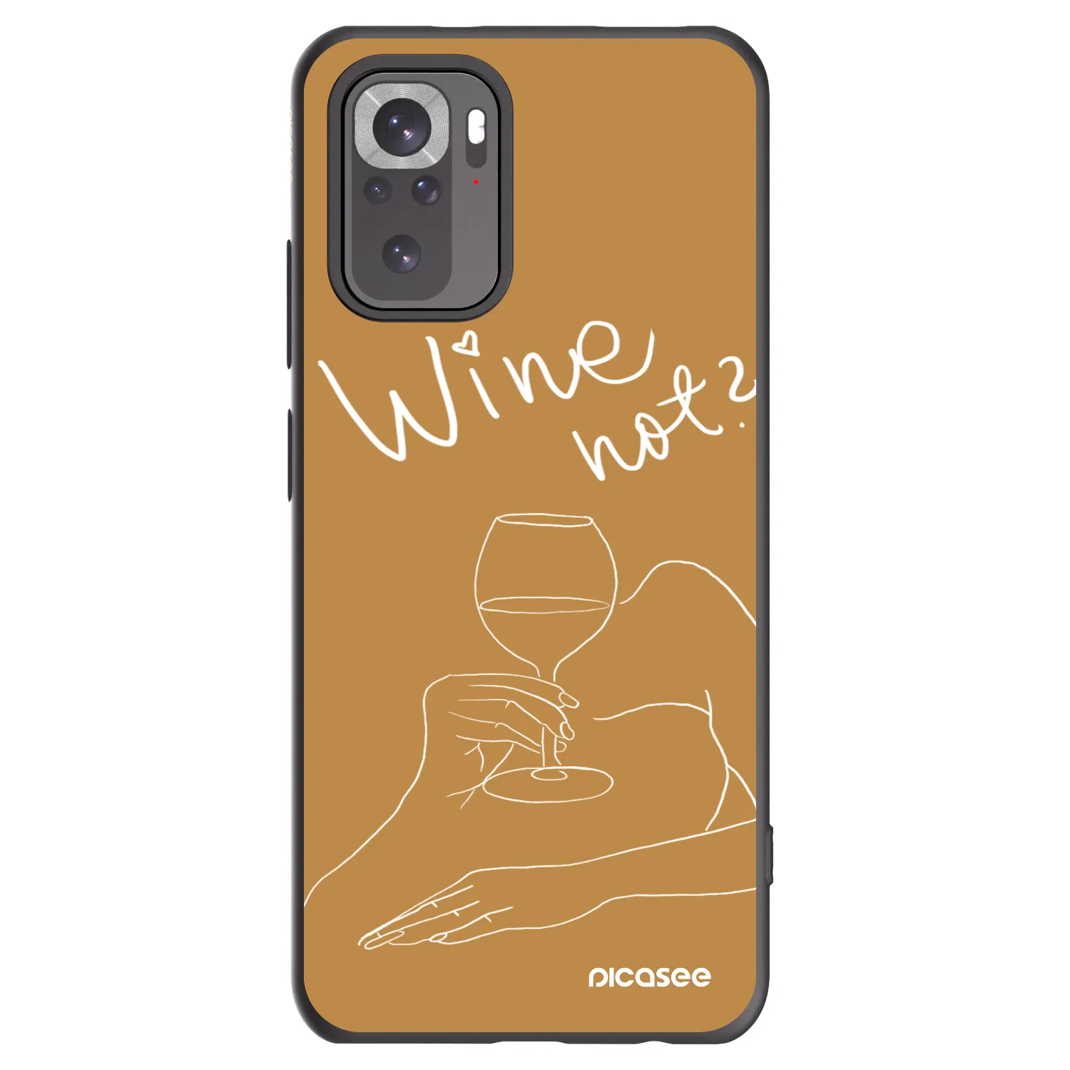 Picasee crna silikonska maskica za Xiaomi Redmi Note 10S - Wine not