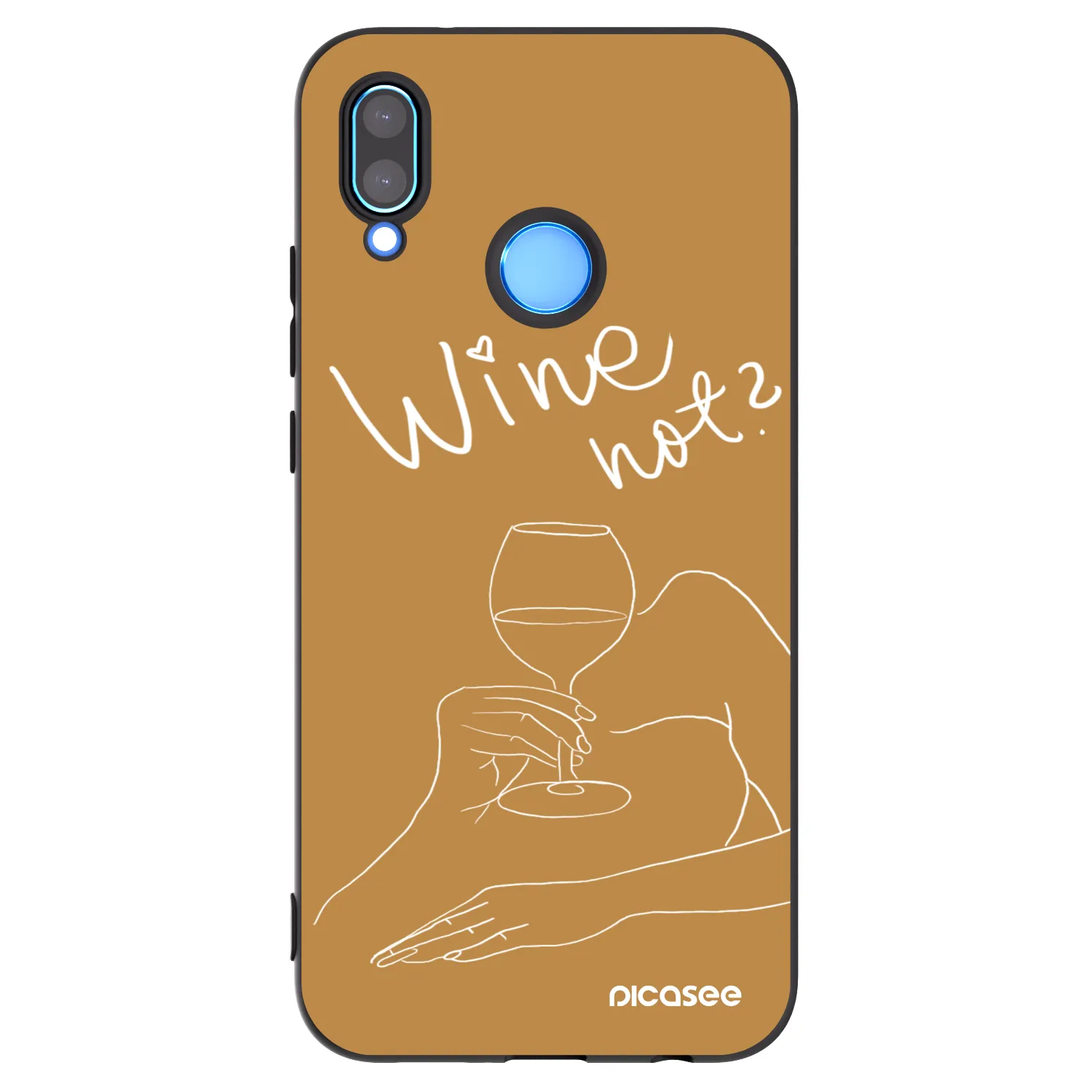 Picasee crna silikonska maskica za Huawei P20 Lite - Wine not