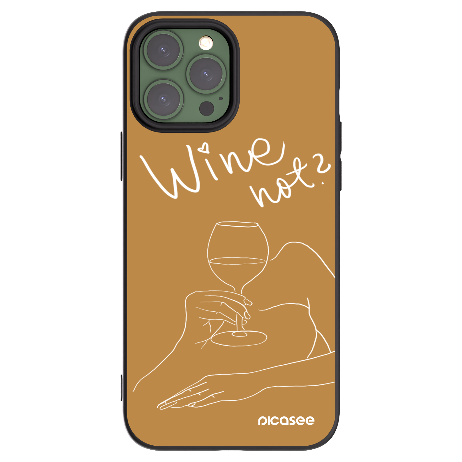 Picasee crna silikonska maskica za Apple iPhone 13 Pro Max - Wine not