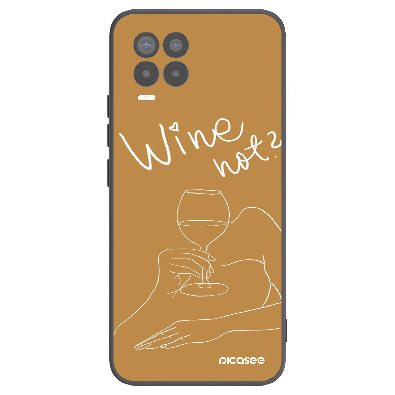 Picasee crna silikonska maskica za Realme 8 Pro - Wine not