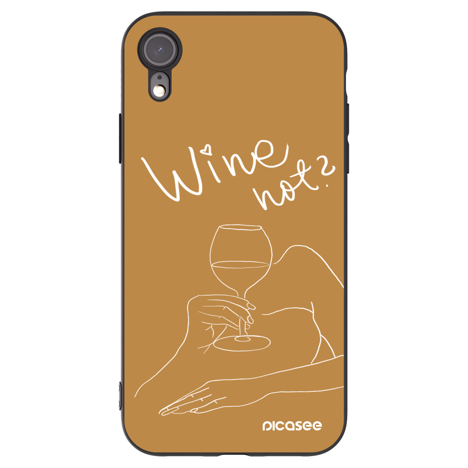 Picasee crna silikonska maskica za Apple iPhone XR - Wine not