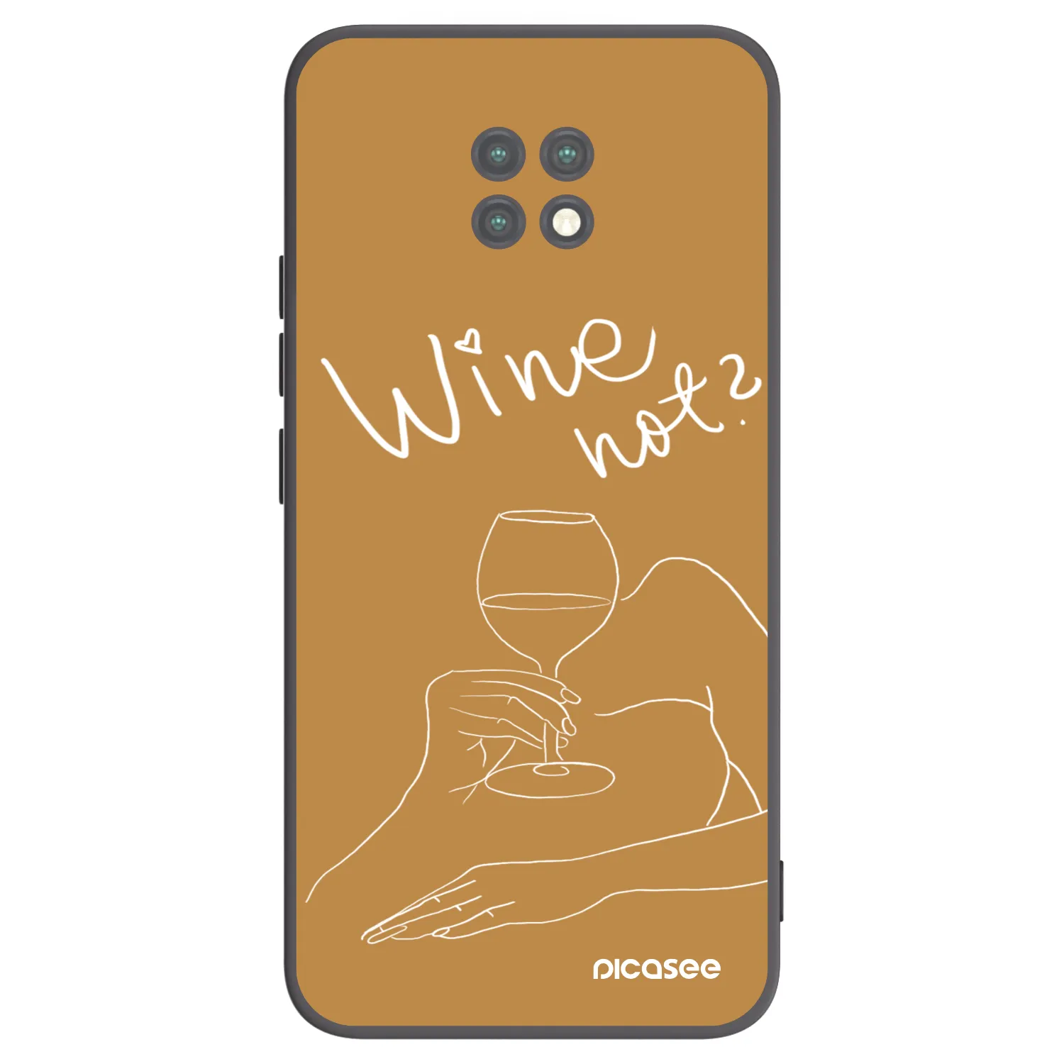 Picasee crna silikonska maskica za Xiaomi Redmi Note 9T - Wine not