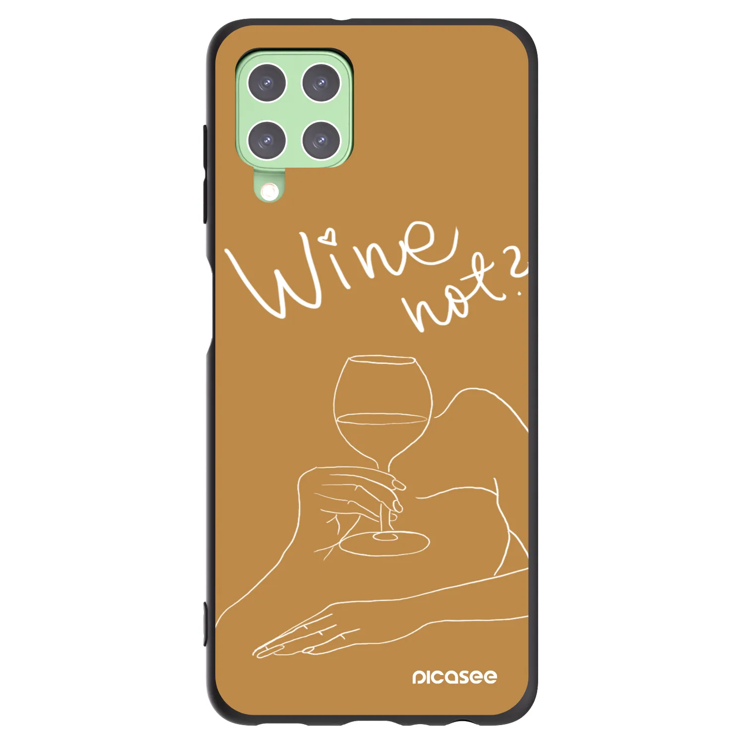 Picasee crna silikonska maskica za Samsung Galaxy A22 A225F 4G - Wine not