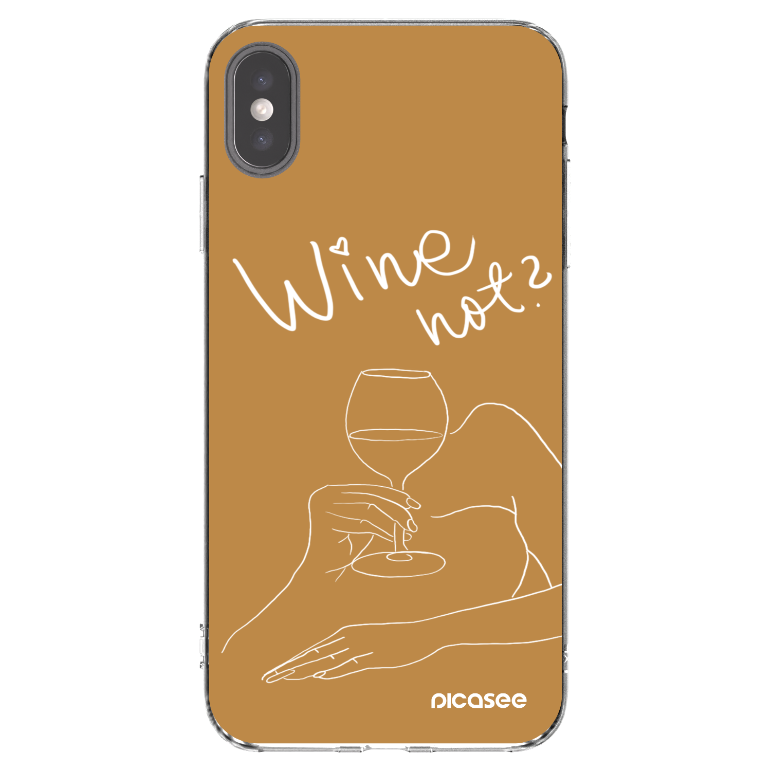 Picasee silikonska prozirna maskica za Apple iPhone XS Max - Wine not