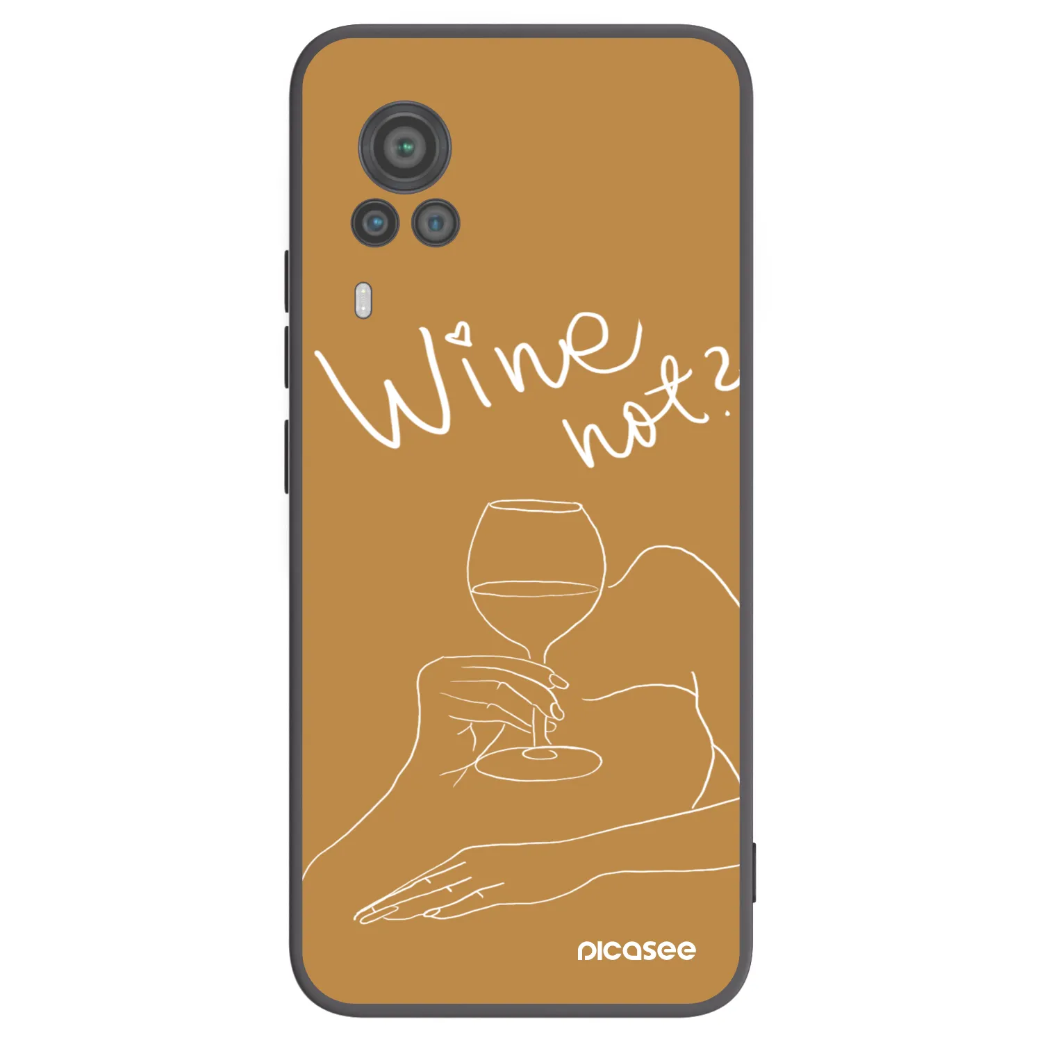 Picasee crna silikonska maskica za Vivo X60 Pro 5G - Wine not