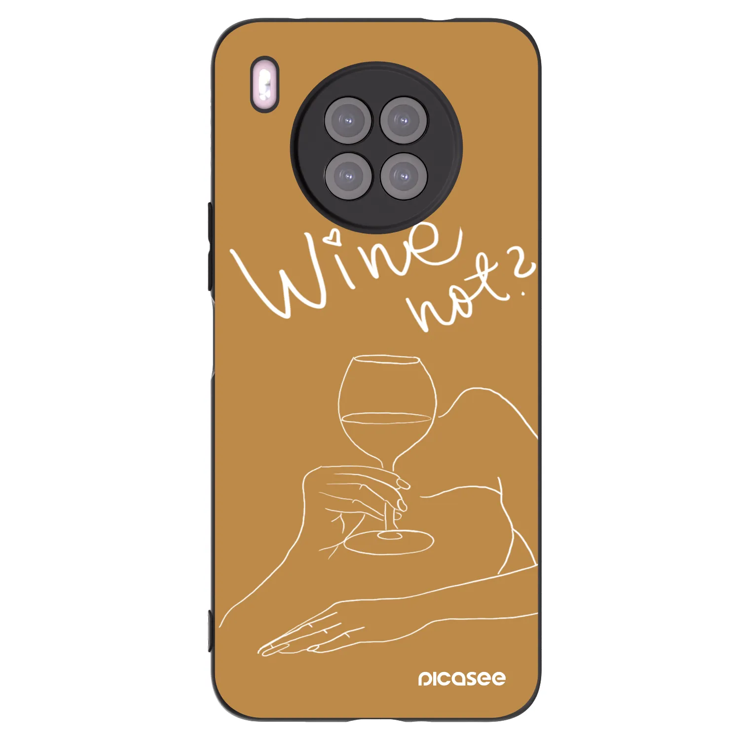Picasee crna silikonska maskica za Huawei Nova 8i - Wine not