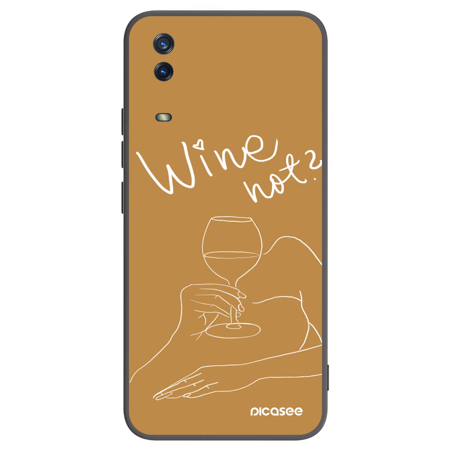 Picasee crna silikonska maskica za Vivo Y11s - Wine not
