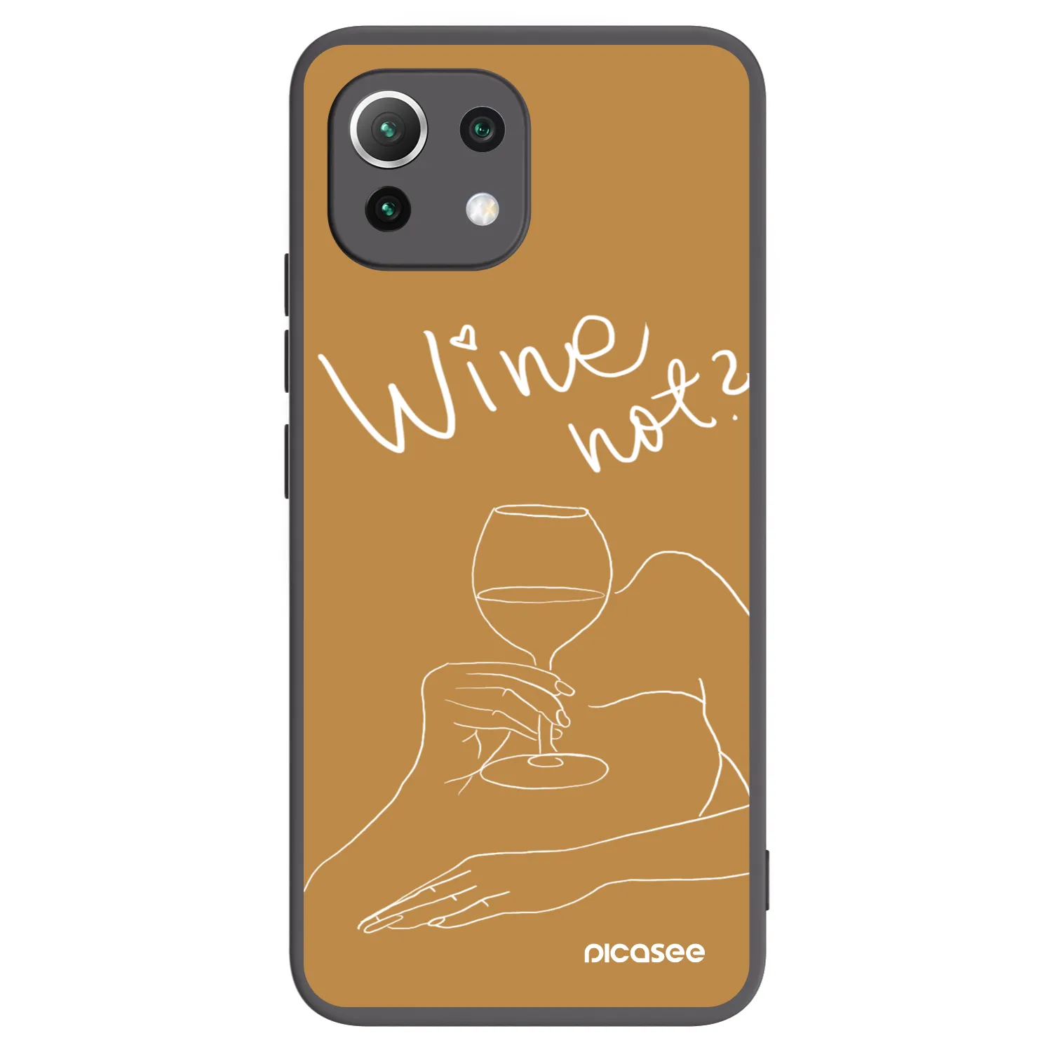 Picasee crna silikonska maskica za Xiaomi 11 Lite 5G NE - Wine not