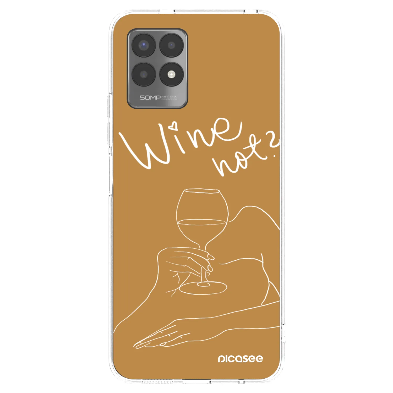 Picasee silikonska prozirna maskica za Realme 8i - Wine not