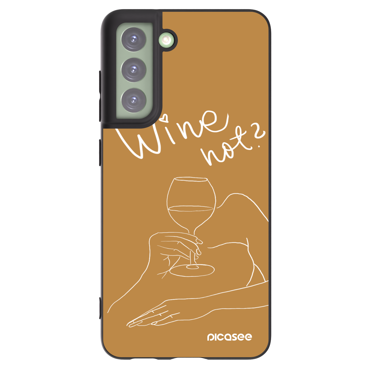 Picasee crna silikonska maskica za Samsung Galaxy S21 FE 5G - Wine not